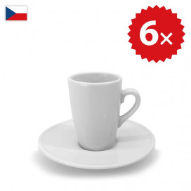 6 × Šálka na espresso vysoká - český porcelán 70 ml